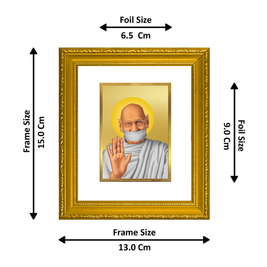 DIVINITI Aacharya Mahaprgya Ji Gold Plated Wall Photo Frame| DG Frame 101 Wall Photo Frame and 24K Gold Plated Foil| Religious Photo Frame Idol For Prayer, Gifts Items (15.5CMX13.5CM)