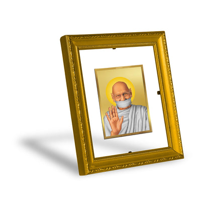 DIVINITI Aacharya Mahaprgya Ji Gold Plated Wall Photo Frame| DG Frame 101 Wall Photo Frame and 24K Gold Plated Foil| Religious Photo Frame Idol For Prayer, Gifts Items (15.5CMX13.5CM)