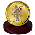 Diviniti 24K Gold Plated Shrinathji Frame For Car Dashboard, Home Decor, Table, Puja Room (5.5 x 5.0 CM)