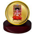 Diviniti 24K Gold Plated Raghvender Swami Frame For Car Dashboard, Home Decor, Table Top & Gift (5.5 x 5.0 CM)
