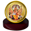 Diviniti 24K Gold Plated Narsimha Frame For Car Dashboard, Home Decor, Table, Prayer (5.5 x 5.0 CM)