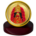 Diviniti 24K Gold Plated Tara Devi Frame For Car Dashboard, Home Decor, Worship & Festival Gift (5.5 x 5.0 CM)