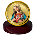 Diviniti 24K Gold Plated Mother Mary Frame For Car Dashboard, Home Decor, Table Top, Gift (5.5 x 5.0 CM)