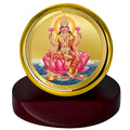 Diviniti 24K Gold Plated Lakshmi Mata Frame For Car Dashboard, Puja Gift & Prosperity (5.5 x 5.0 CM)