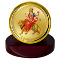 Diviniti 24K Gold Plated Katyani Mata Frame For Car Dashboard, Festival Gift, Worship & Puja Room (5.5 x 5.0 CM)