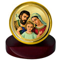 Diviniti 24K Gold Plated Holy Family Frame For Car Dashboard, Home Decor, Table Top Gift (5.5 x 5.0 CM)