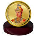 Diviniti 24K Gold Plated Guru Harkrishan Frame For Car Dashboard, Home Decor, Table (5.5 x 5.0 CM)