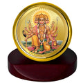 Diviniti 24K Gold Plated Panchmukhi Hanuman Frame For Car Dashboard, Home Decor, Worship (5.5 x 5.0 CM)