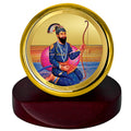 Diviniti 24K Gold Plated Guru Gobind Singh Frame For Car Dashboard, Home Decor, Table, Gift (5.5 x 5.0 CM)
