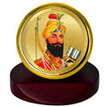 Diviniti 24K Gold Plated Guru Gobind Singh Frame For Car Dashboard, Home Decor, Table Top, Gift (5.5 x 5.0 CM)