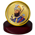 Diviniti 24K Gold Plated Guru Gobind Singh Frame For Car Dashboard, Home Decor, Table (5.5 x 5.0 CM)