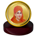 Diviniti 24K Gold Plated Dayananda Saraswati Frame For Car Dashboard, Home Decor (5.5 x 5.0 CM)