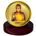 Diviniti 24K Gold Plated Buddha Frame For Car Dashboard Showpiece, Home Decor & Table Top (5.5 x 5.0 CM)