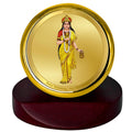 Diviniti 24K Gold Plated Brahmcharini Mata Frame For Car Dashboard, Worship, Puja Room & Festival Gift (5.5 x 5.0 CM)