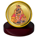 Diviniti 24K Gold Plated Bankey Bihari Frame For Car Dashboard, Home Decor, Table, Gift (5.5 x 5.0 CM)