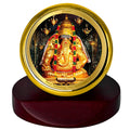 Diviniti 24K Gold Plated Ayyapa Vinaygar Frame For Car Dashboard, Home Decor, Worship (5.5 x 5.0 CM)