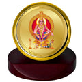 Diviniti 24K Gold Plated Ayyappan Frame For Car Dashboard, Home Decor, Prayer (5.5 x 5.0 CM)