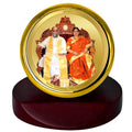 Diviniti 24K Gold Plated Amma Bhagavan Frame For Car Dashboard, Table Top, Prayer & Gift (5.5 x 5.0 CM)