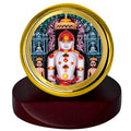 Diviniti 24K Gold Plated Adinath Frame For Car Dashboard, Home Decor, Table, Gift (5.5 x 5.0 CM)