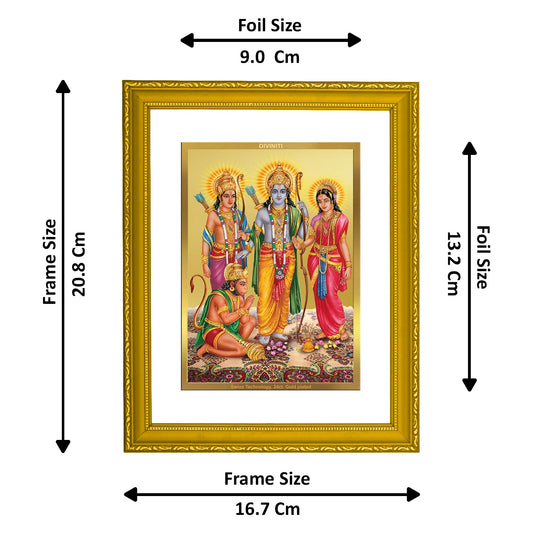 Diviniti 24K Gold Plated Ram Darbar Photo Frame For Home Decor, Table, Wall Decor, Puja, Gift (20.8 x 16.7 CM)