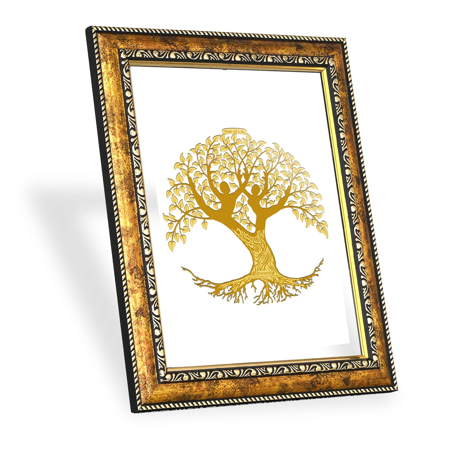 Diviniti 24K Gold Plated Tree of Life Wall Hanging for Home| DG Photo Frame For Wall Decoration| Wall Hanging Photo Frame For Home Decor, Living Room, Hall, Guest Room