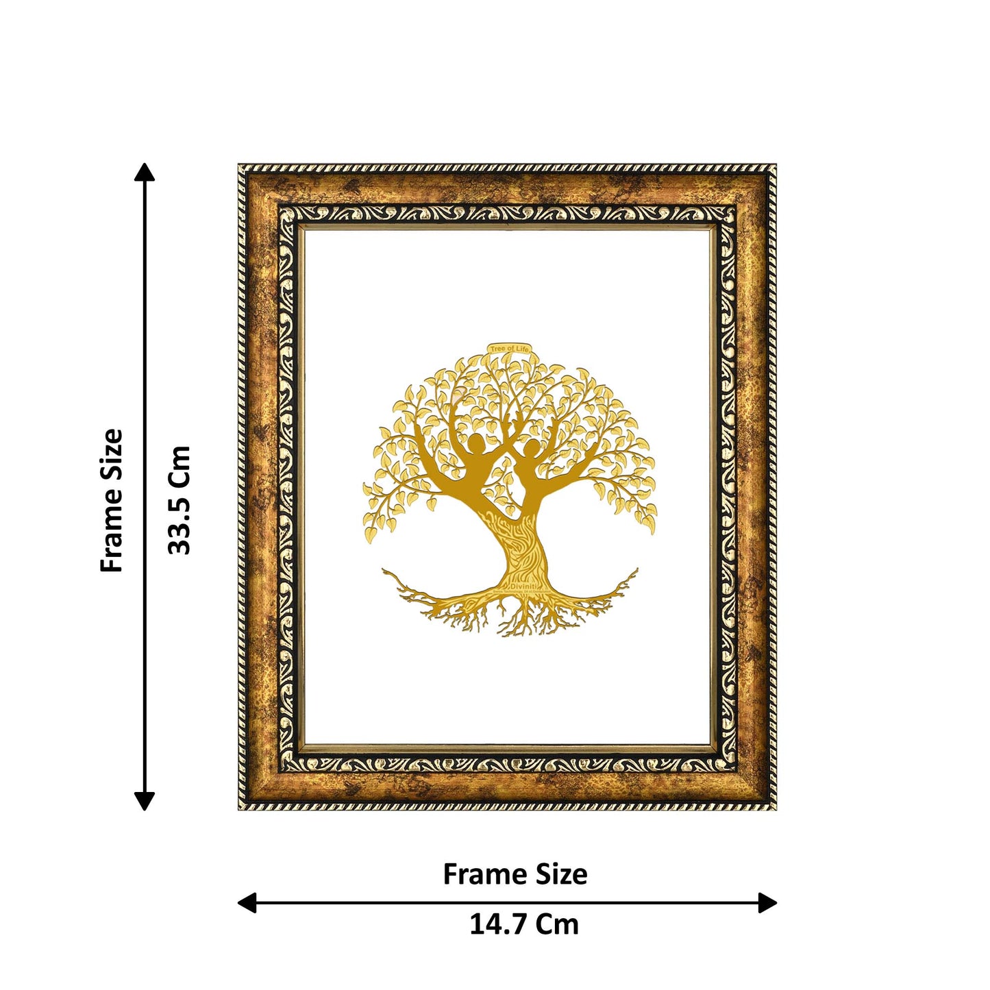 Diviniti 24K Gold Plated Tree of Life Wall Hanging for Home| DG Photo Frame For Wall Decoration| Wall Hanging Photo Frame For Home Decor, Living Room, Hall, Guest Room