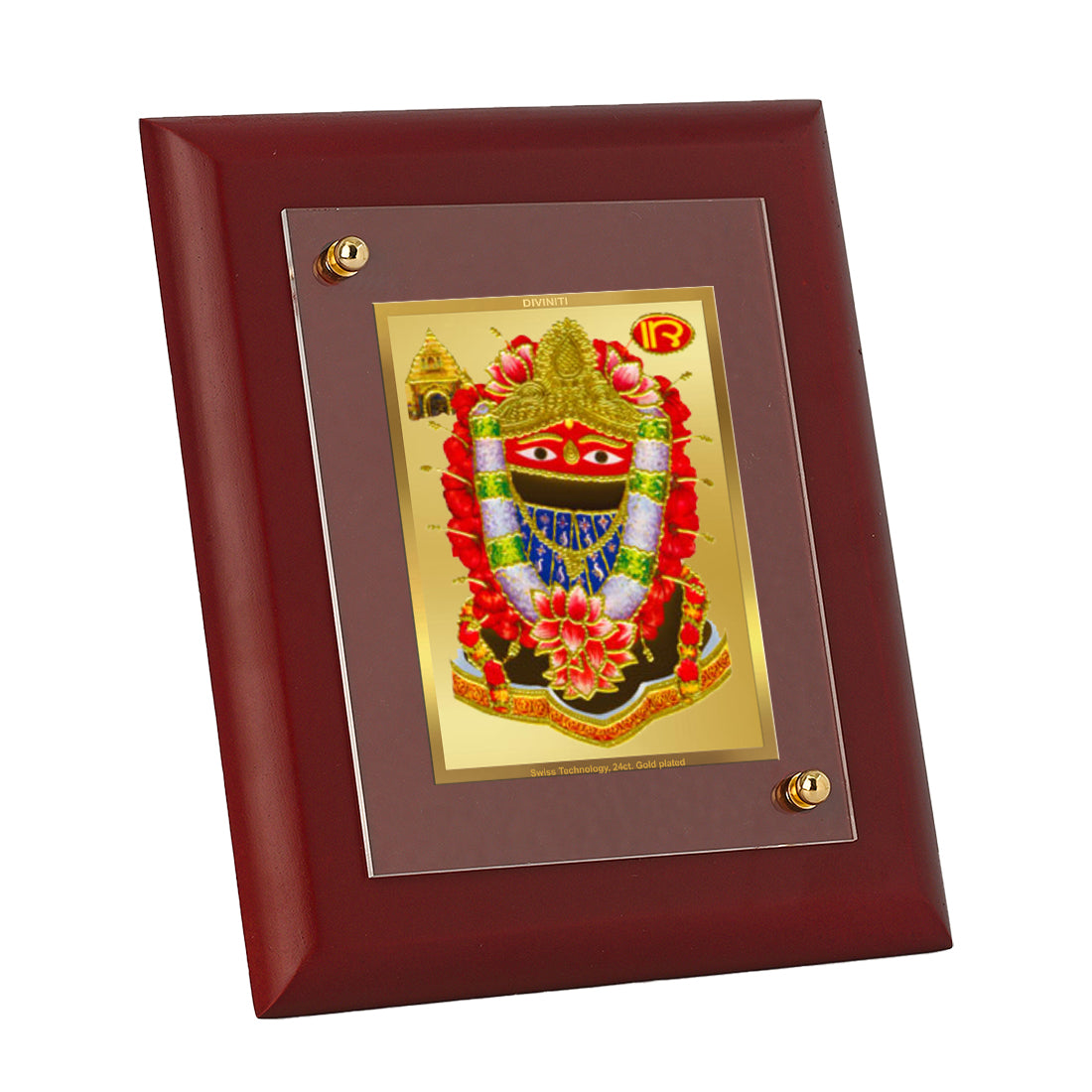 Diviniti 24K Gold Plated Tarini Devi Photo Frame For Home Wall Decor, Table Tops, Worship, Gift (16 x 13 CM)