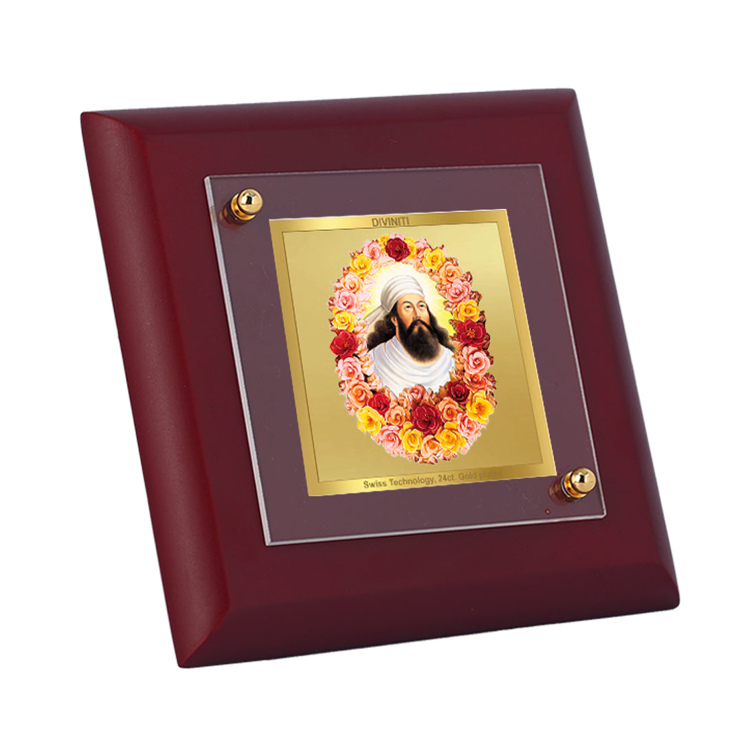 Diviniti 24K Gold Plated Zorashtra Photo Frame For Home Decor, Table Tops & Gift (10 x 10 CM)