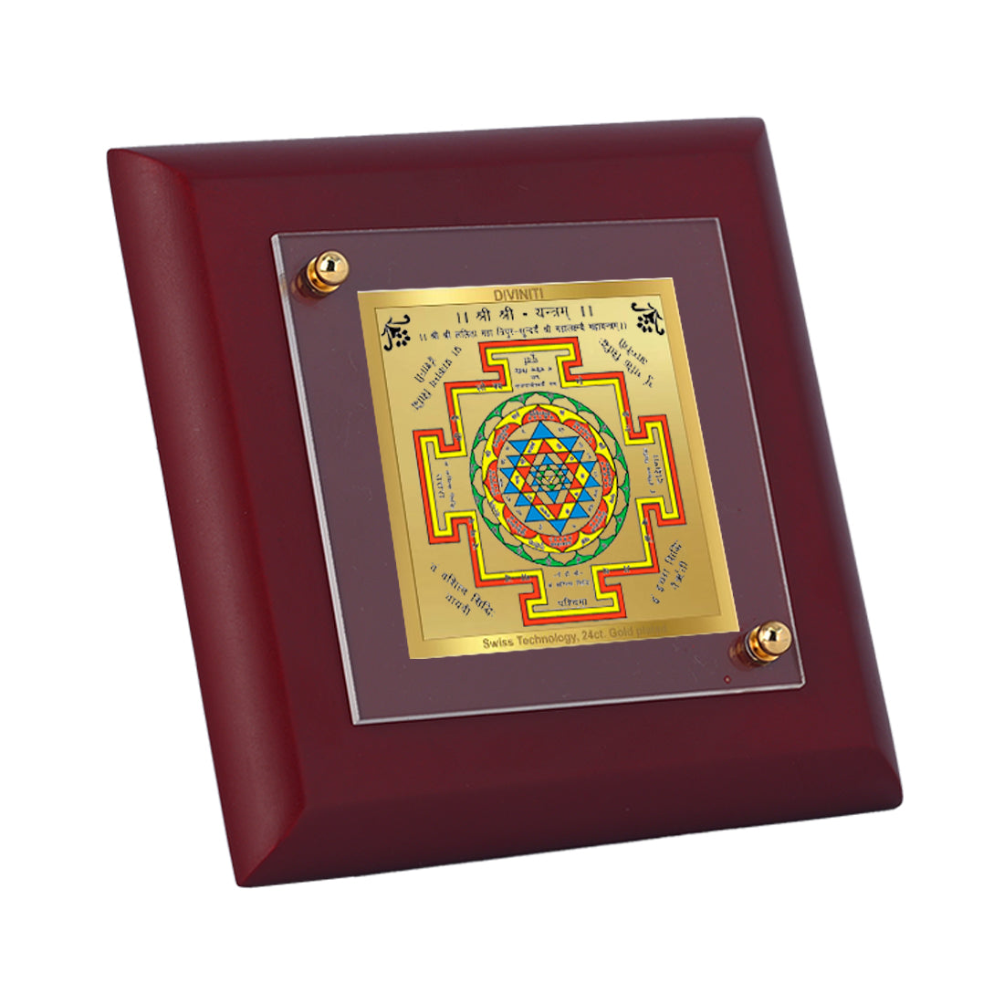 Diviniti 24K Gold Plated Shree Yantra Photo Frame For Home Decor, Table Tops, Prayer, Gift (10 x 10 CM)
