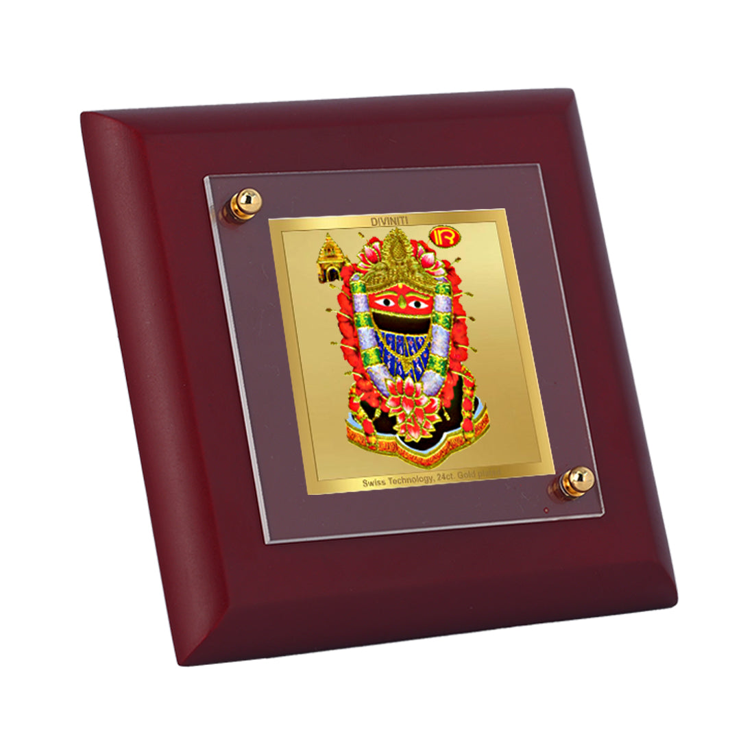 Diviniti 24K Gold Plated Tarini Devi Photo Frame For Home Decor, Table Top, Worship, Gift (10 x 10 CM)