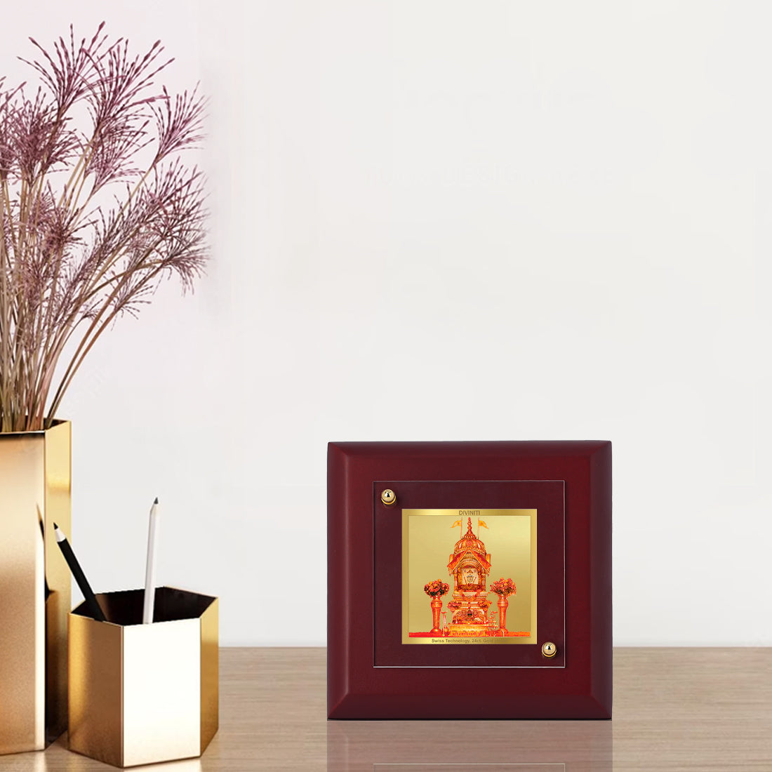 Diviniti 24K Gold Plated Rani Sati Photo Frame For Home Decor, Table Tops, Gift (10 x 10 CM)