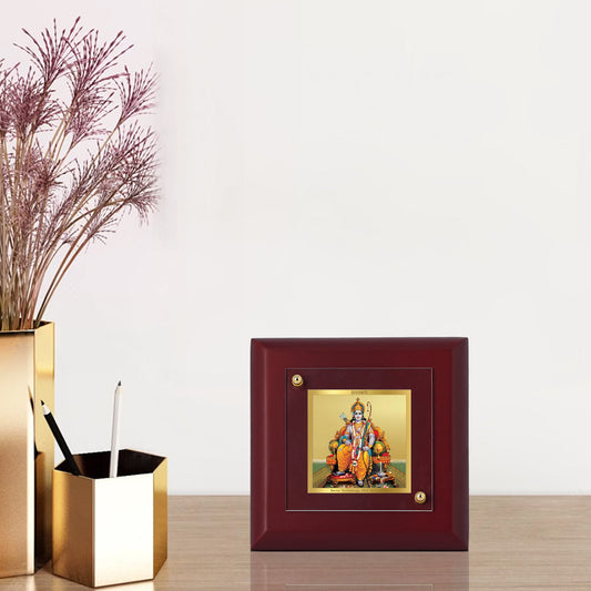 Diviniti 24K Gold Plated Lord Ram Photo Frame For Home Decor Showpiece, Table Tops, Puja, Gift (10 x 10 CM)