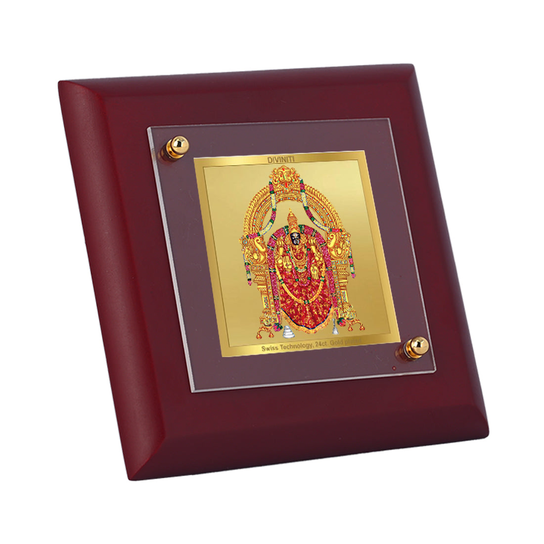 Diviniti 24K Gold Plated Padmavathi Photo Frame For Home Decor Showpiece, Table Top & Gift (10 x 10 CM)