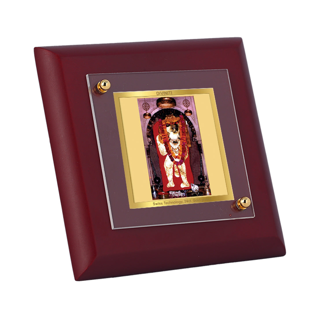 Diviniti 24K Gold Plated Mehandipur Balaji Photo Frame For Home Decor, Table, Puja Room, Gift (10 x 10 CM)