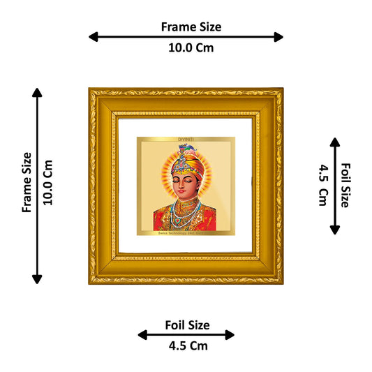 DIVINITI GURU HAR KISHAN SINGH Gold Plated Wall Photo Frame| DG Frame 101 Size 1A Wall Photo Frame and 24K Gold Plated Foil| Religious Photo Frame Idol For Prayer, Gifts Items (10CMX10CM)