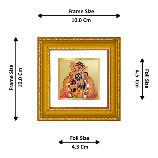 DIVINITI BANKEY BIHARI Gold Plated Wall Photo Frame| DG Frame 101 Size 1A Wall Photo Frame and 24K Gold Plated Foil| Religious Photo Frame Idol For Prayer, Gifts Items (10CMX10CM)