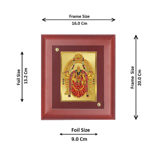 DIVINITI Padmavati Gold Plated Wall Photo Frame, Table Decor| MDF 2 Wooden Wall Photo Frame and 24K Gold Plated Foil| Religious Photo Frame Idol For Pooja, Gifts Items (20.0CMX16.0CM)