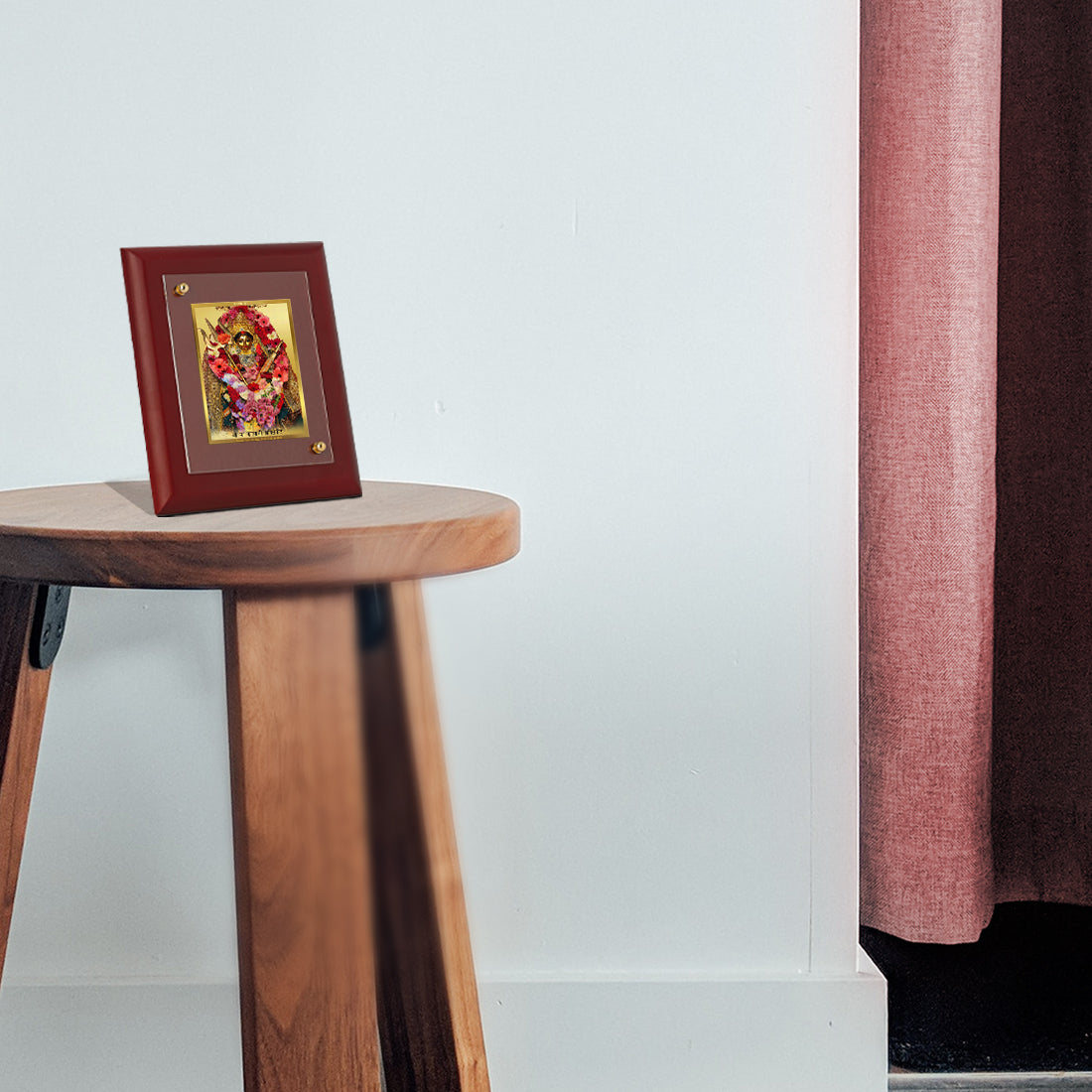 DIVINITI Maa Kali Gold Plated Wall Photo Frame, Table Decor| MDF 2 Wooden Wall Photo Frame and 24K Gold Plated Foil| Religious Photo Frame Idol For Pooja, Gifts Items (20.0CMX16.0CM)