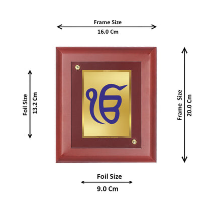 DIVINITI Ek Omkar Gold Plated Wall Photo Frame, Table Decor| MDF 2 Wooden Wall Photo Frame and 24K Gold Plated Foil| Religious Photo Frame Idol For Pooja, Gifts Items (20.0CMX16.0CM)