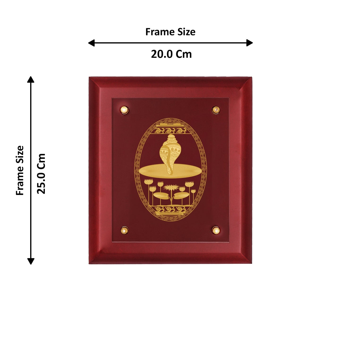 Diviniti 24K Gold Plated SHANKH Wall Hanging for Home| MDF Size 2.5 Photo Frame For Wall Decoration| Wall Hanging Photo Frame For Home Decor, Living Room, Hall, Guest Room