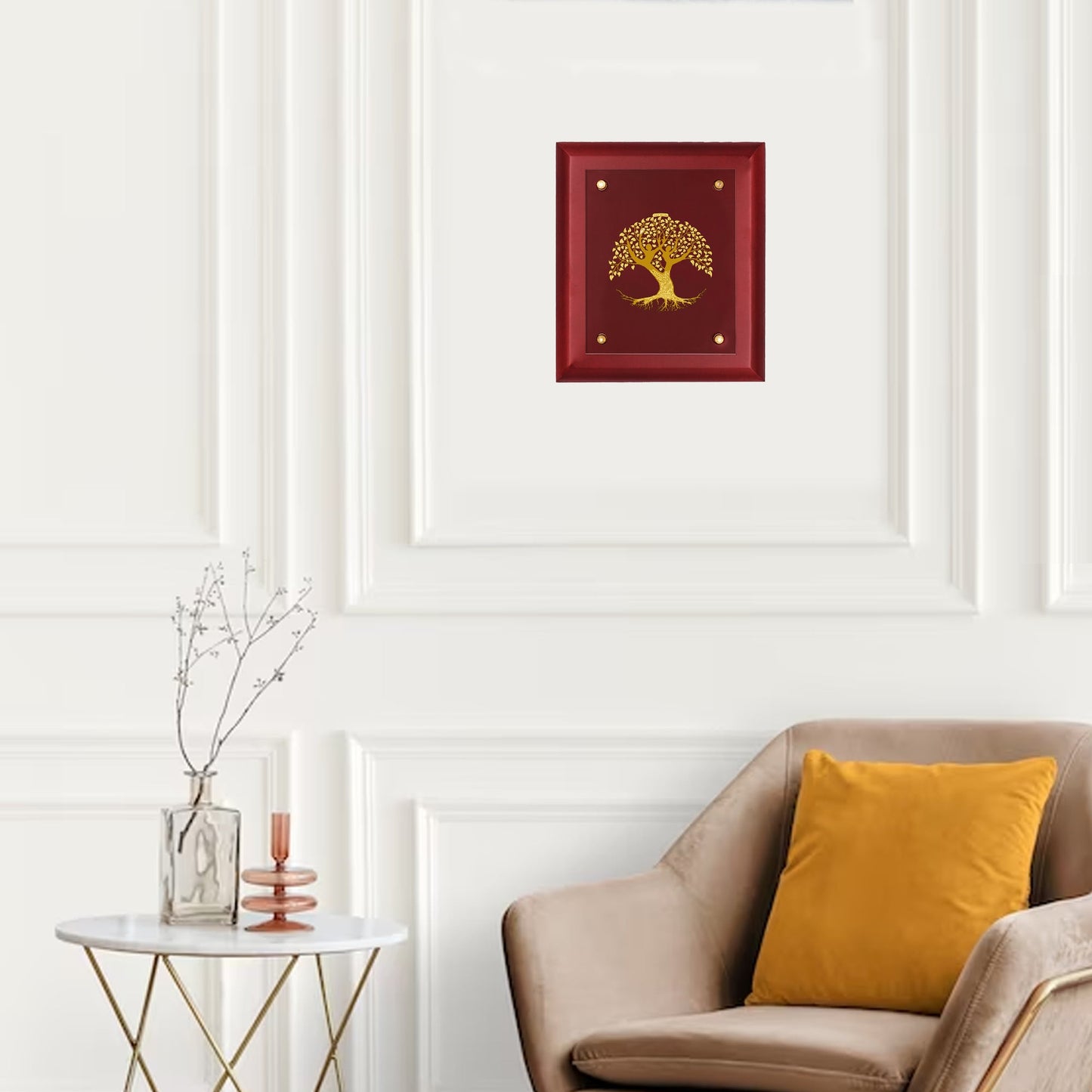 Diviniti 24K Gold Plated TREE OF LIFE Wall Hanging for Home| MDF Size 2.5 Photo Frame For Wall Decoration| Wall Hanging Photo Frame For Home Decor, Living Room, Hall, Guest Room