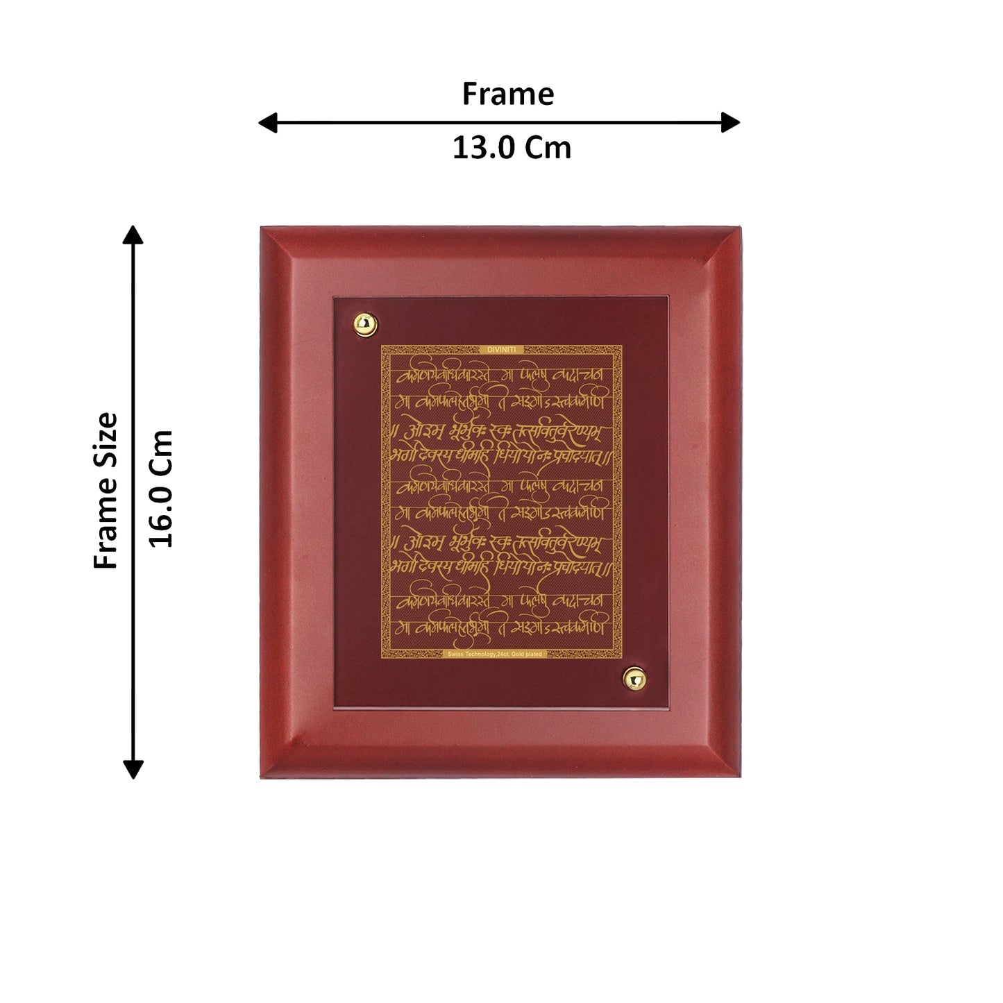 Diviniti 24K Gold Plated GAYATRI MANTRA  Wall Hanging for Home| MDF Size 1 Photo Frame For Wall Decoration| Wall Hanging Photo Frame For Home Decor, Living Room, Hall, Guest Room (16 × 13 cm)