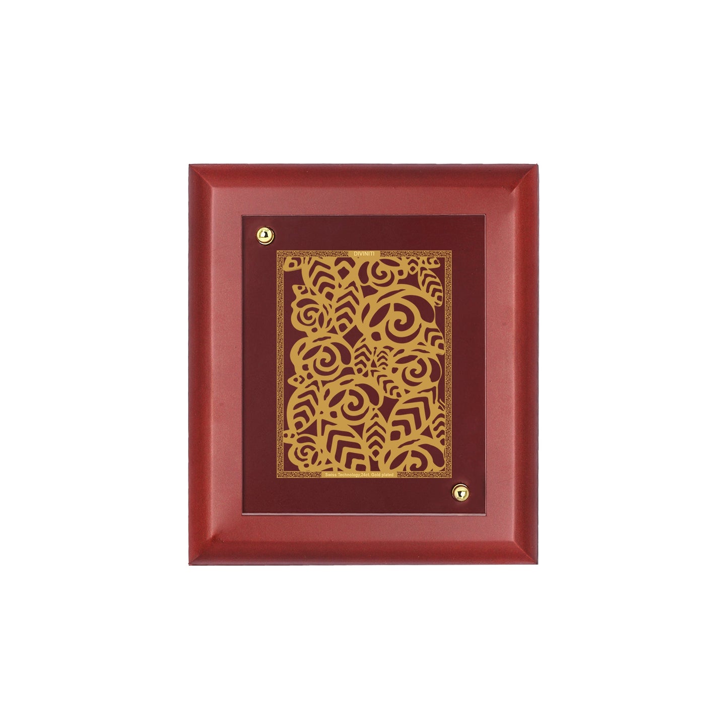 Diviniti 24K Gold Plated FLORAL-1 Wall Hanging for Home| MDF Size 1 Photo Frame For Wall Decoration| Wall Hanging Photo Frame For Home Decor, Living Room, Hall, Guest Room (16 × 13 cm)