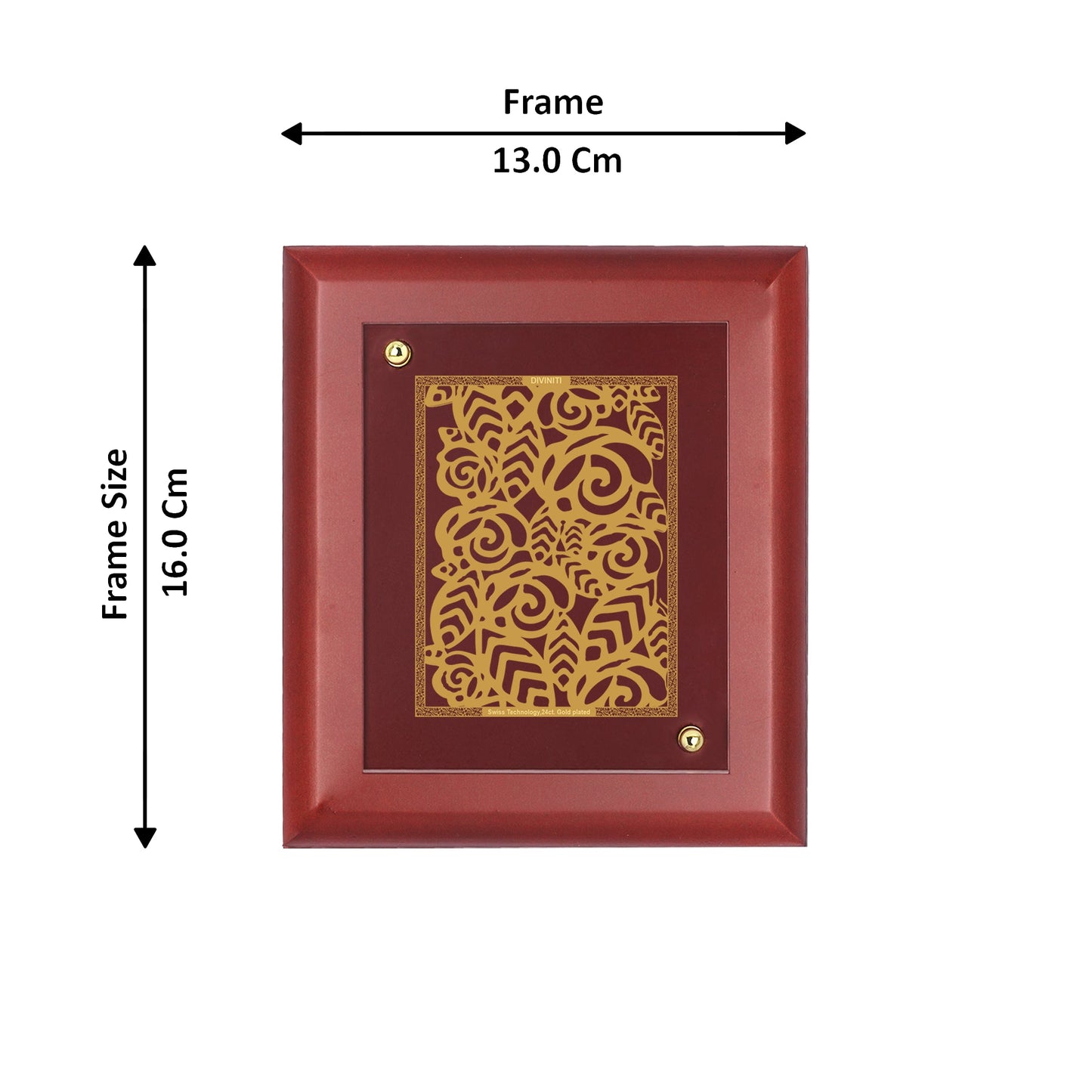 Diviniti 24K Gold Plated FLORAL-1 Wall Hanging for Home| MDF Size 1 Photo Frame For Wall Decoration| Wall Hanging Photo Frame For Home Decor, Living Room, Hall, Guest Room (16 × 13 cm)