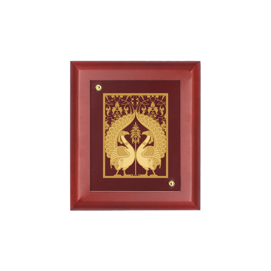 Diviniti 24K Gold Plated PEACOCK COUPLE Wall Hanging for Home| MDF Size 1 Photo Frame For Wall Decoration| Wall Hanging Photo Frame For Home Decor, Living Room, Hall, Guest Room (16 × 13 cm)