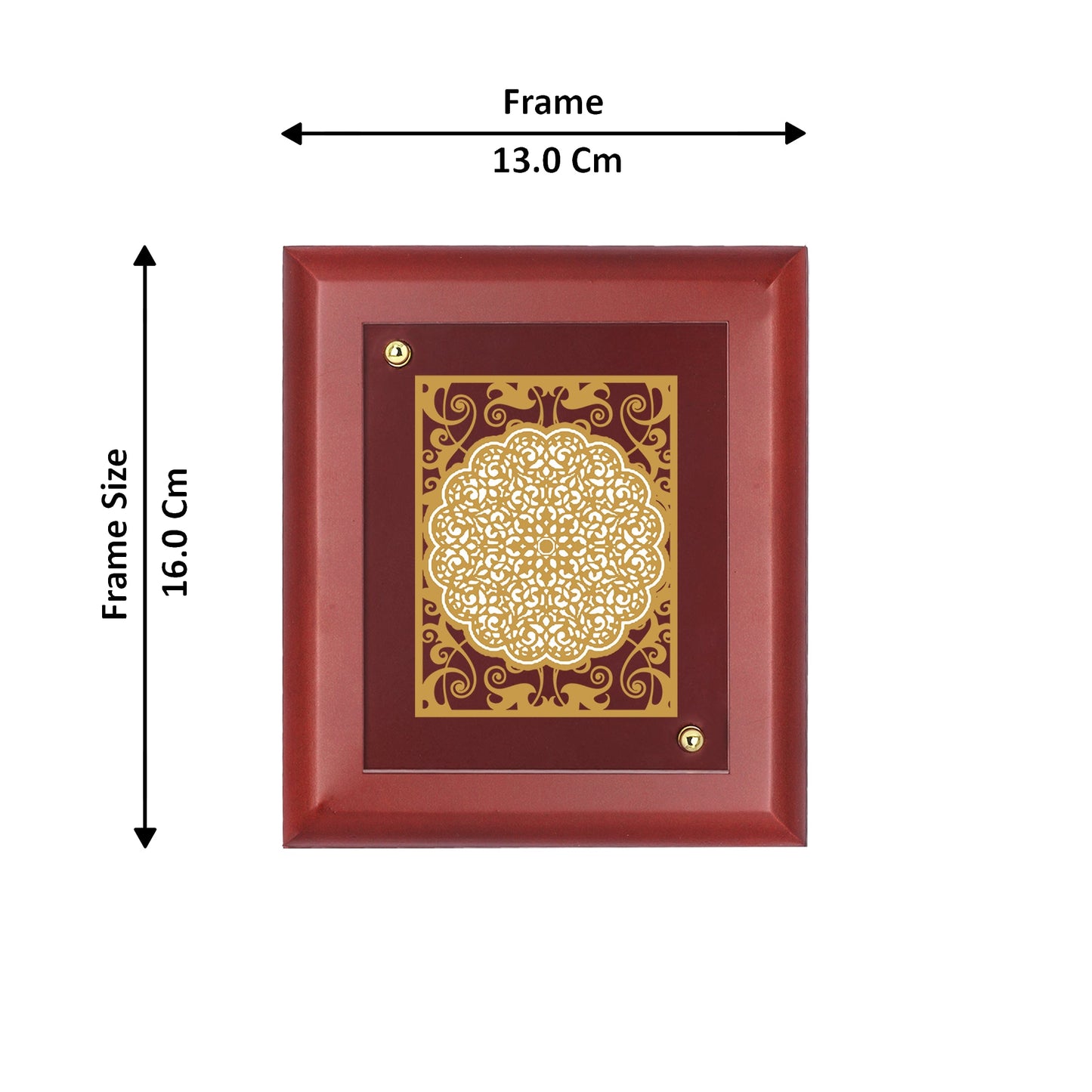Diviniti 24K Gold Plated FLORAL-3 Wall Hanging for Home| MDF Size 1 Photo Frame For Wall Decoration| Wall Hanging Photo Frame For Home Decor, Living Room, Hall, Guest Room (16 × 13 cm)