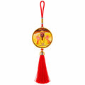 Premanand Ji Maharaj Ji Hanging Dangler with Red Tassel | Spiritual Car & Home Hanging | Devotional Gift
