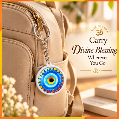 Multicolour Evil Eye Keychain | Nazar Protection Key Ring | Gift