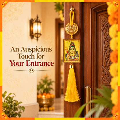 Lord Shiva Hanging Dangler with Yellow Tassel | Mahadev Spiritual Car & Home Hanging | Devotional Gift