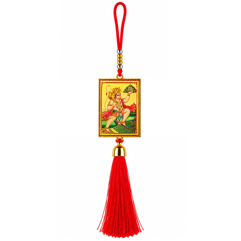 Hanuman Ji Hanging Dangler with Red Tassel | Spiritual Car & Home Hanging | Devotional Gift